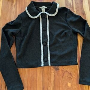 H&M Black And White Button Sweater